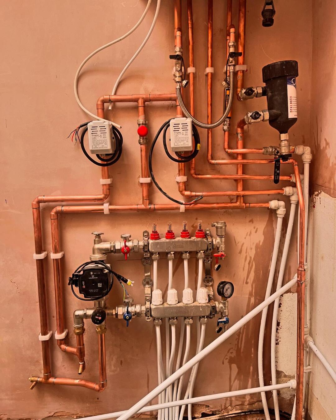 Professional boiler installation work